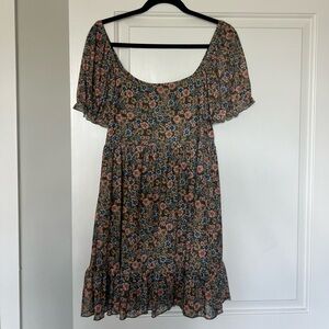 originality olive floral dress, women’s L